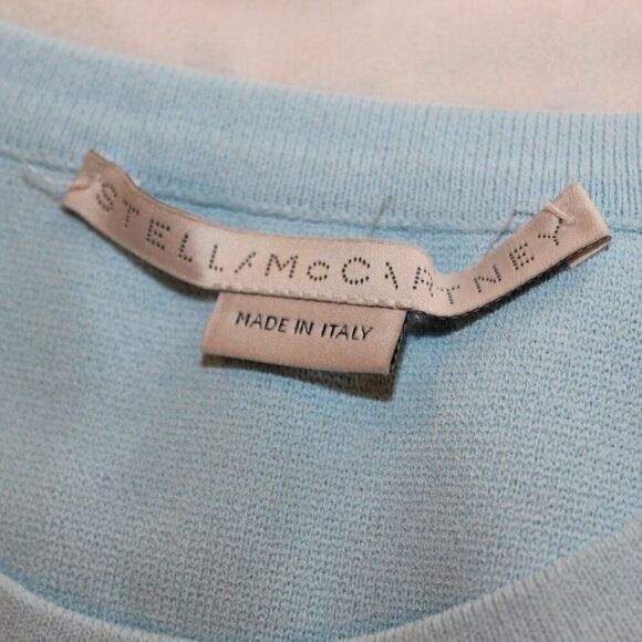 STELLA MCCARTNEY Light Blue  sweater Top with asymmetrical hem Women size 38 ( s - Picture 10 of 14